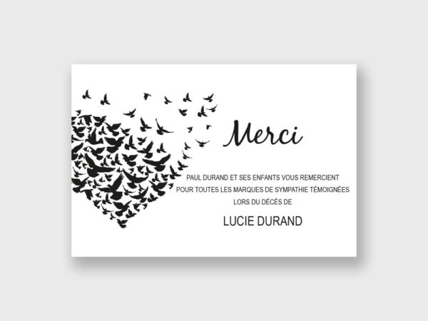 Envol oiseaux coeur noir